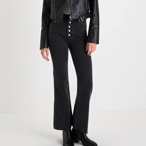 Rolla’s Eastcoast Crop Flare Washed Black High-Rise Denim Jeans in black Sz 31